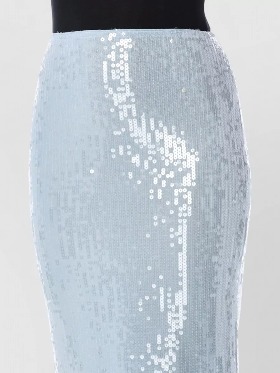 Rotate Sequin-Embellished High-Rise Fitted Skirt