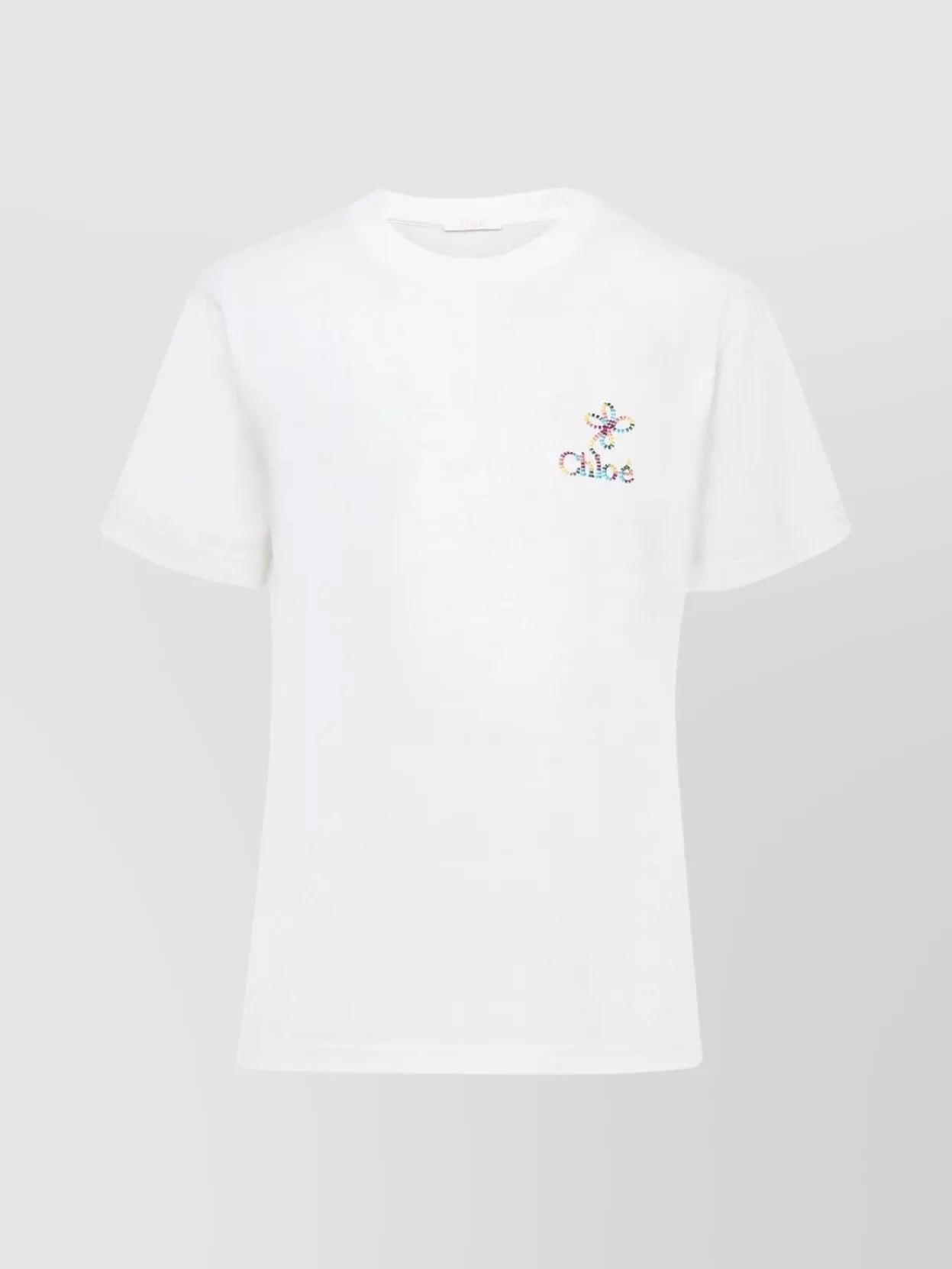 Shop Chloé Crew-neck Embroidered T-shirt With Short Sleeves