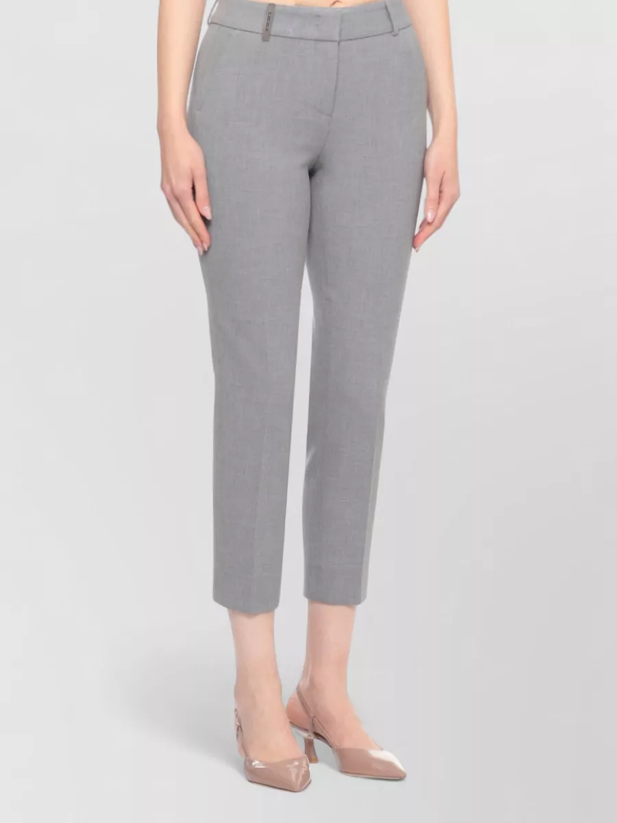 Peserico Tailored Wool Trousers Side Slits