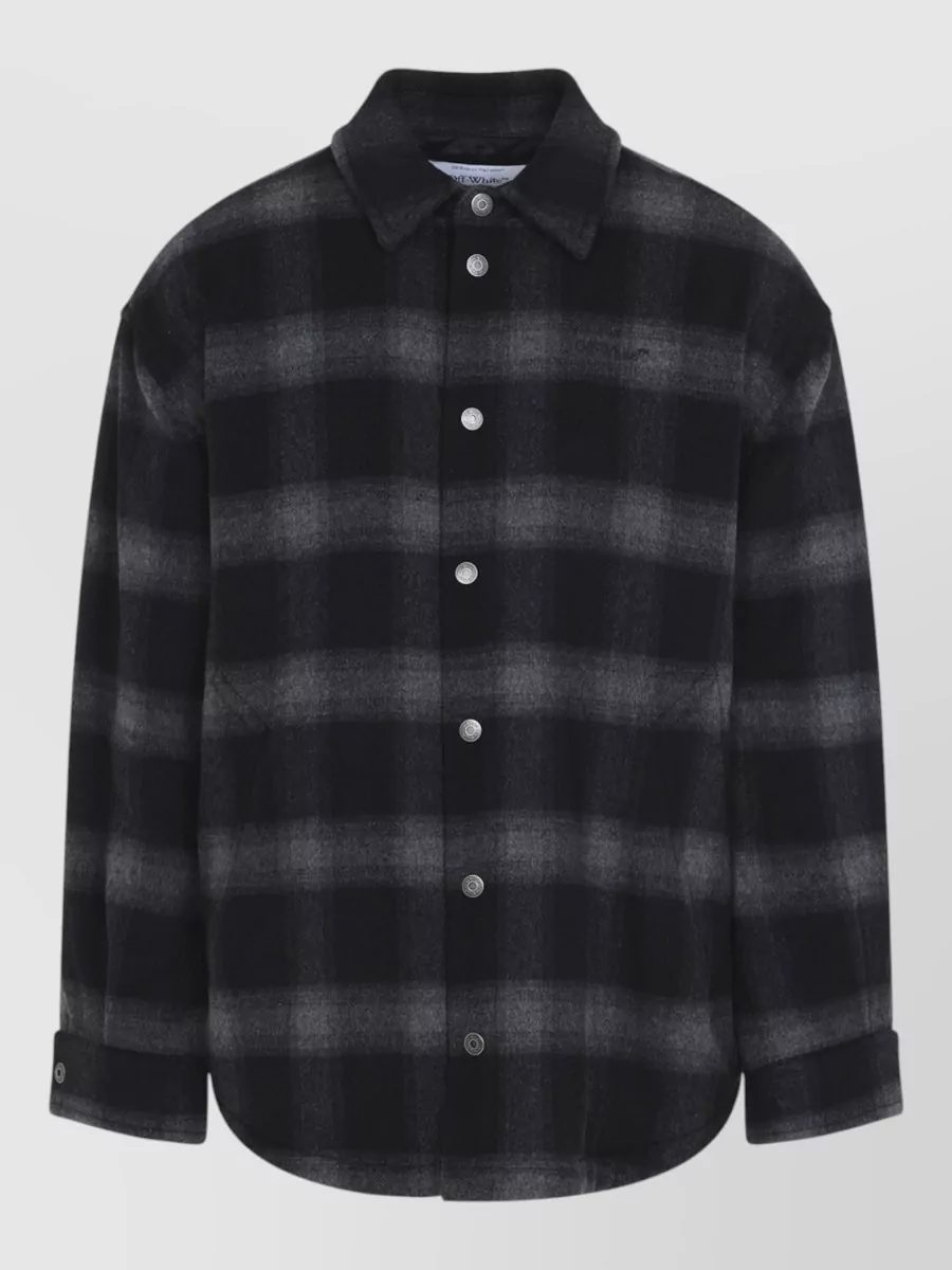 Off-White checked wool flannel padded overshirt
