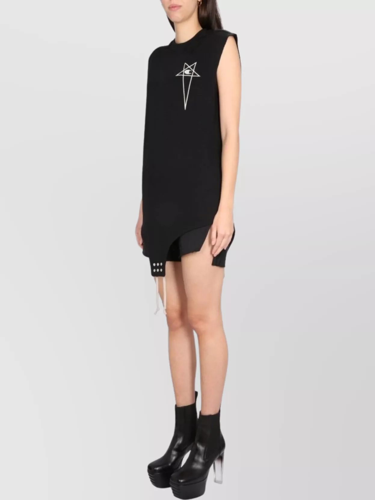 Rick Owens Slim Fit Sleeveless Top With Graphic Detail