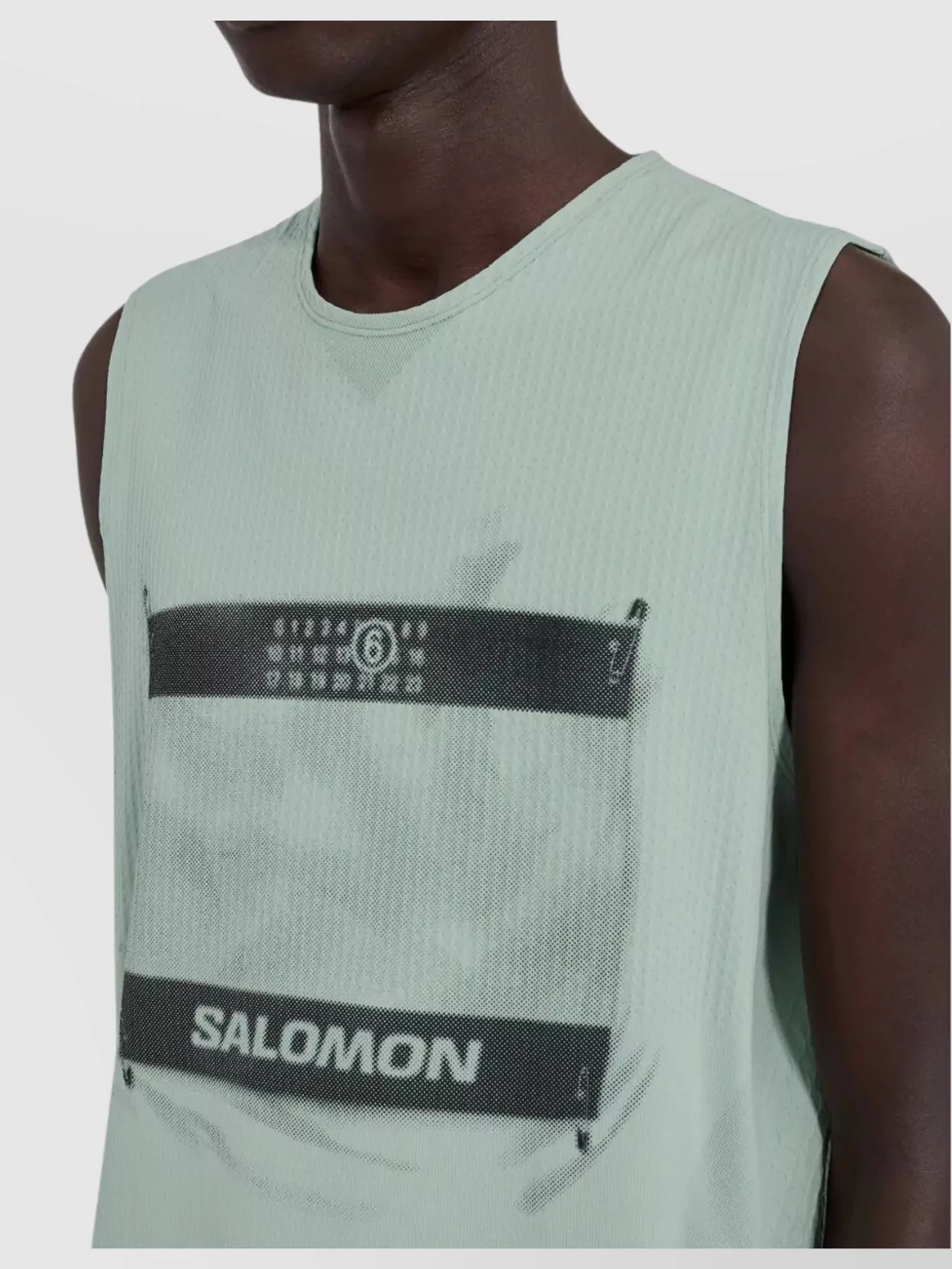 Mm6 Maison Margiela Mesh Graphic Sleeveless Vest