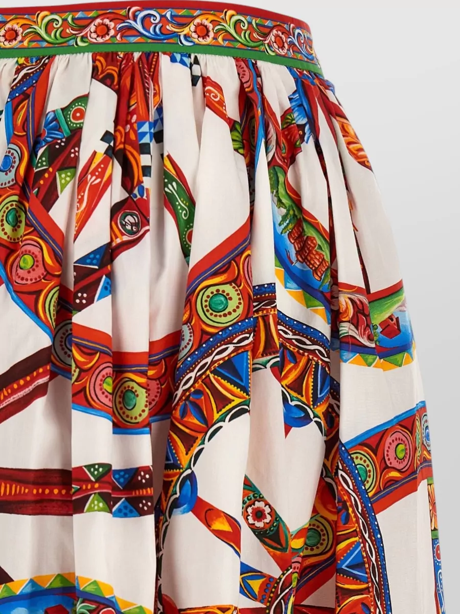 Dolce&Gabbana Printed Pleated Midi Skirt