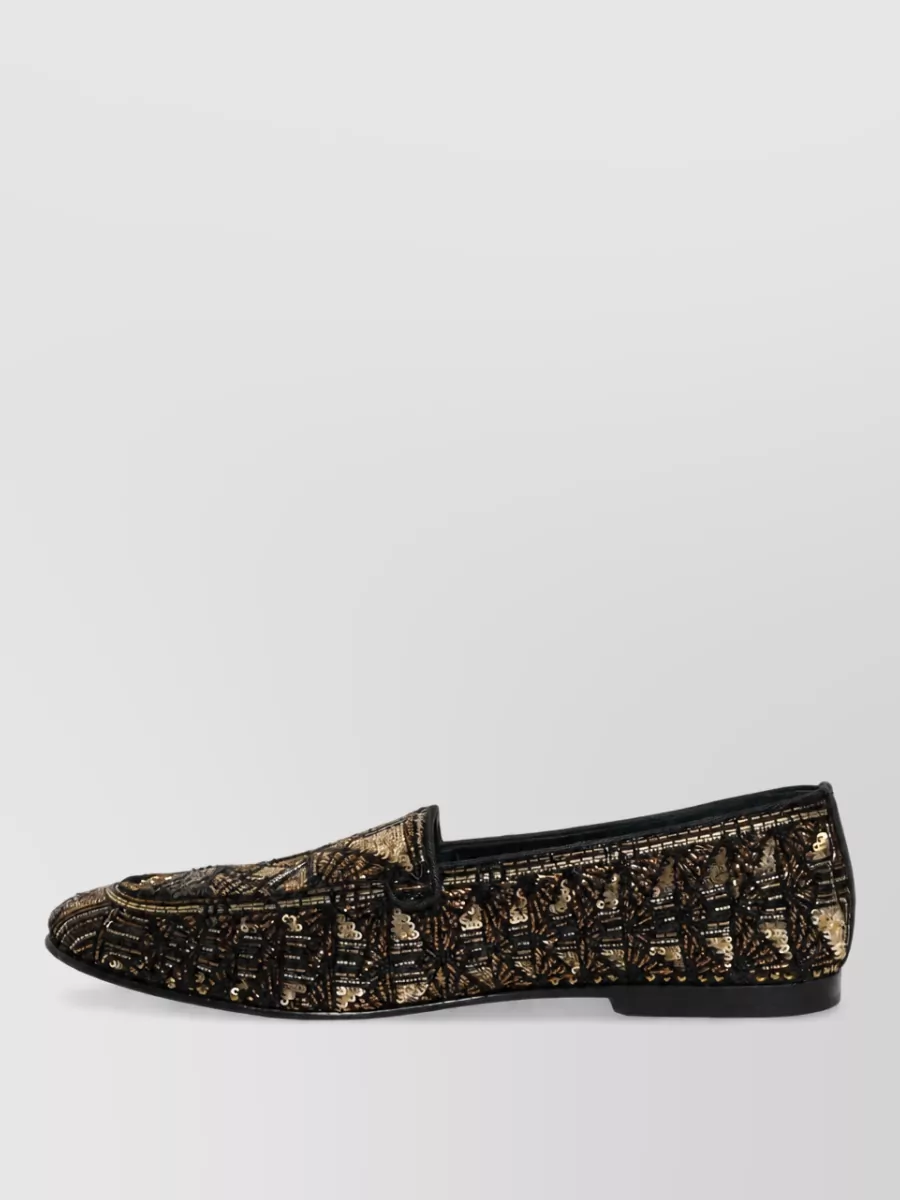 Dolce&Gabbana Leather Embellished Slippers