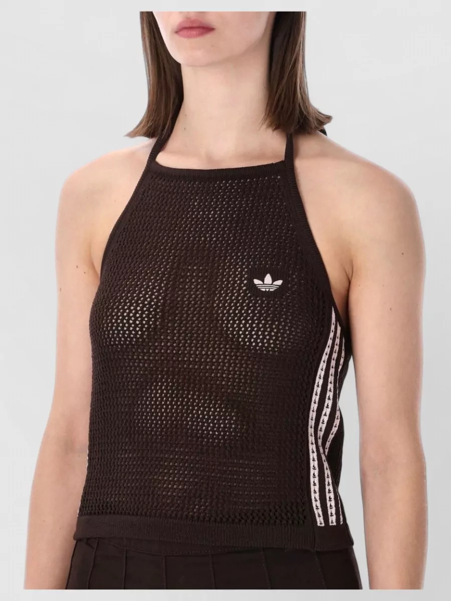 Adidas Originals Crochet Halterneck Slim-Fit Tank Top