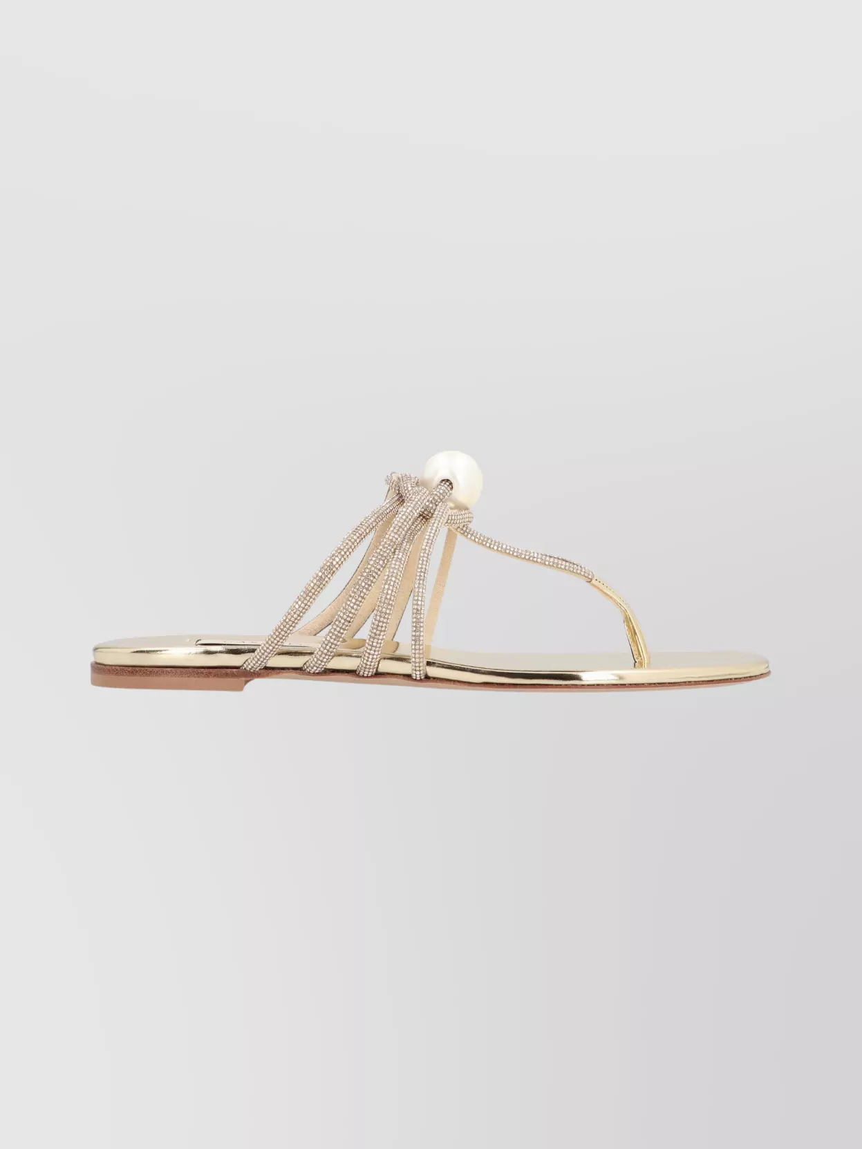 Casadei Strappy Pearl Embellished Flat Sandals