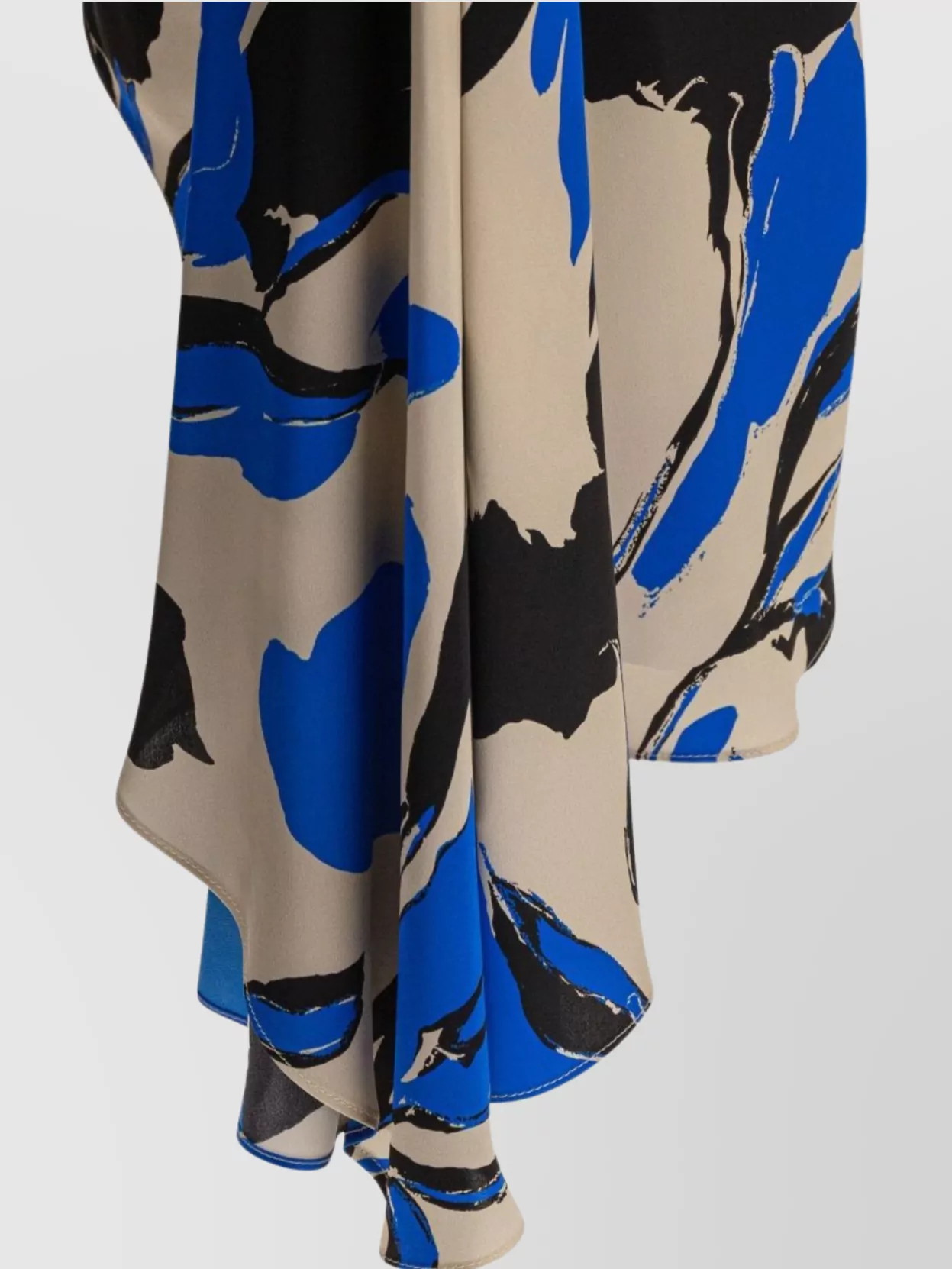 Max Mara Draped Floral Ruched Asymmetric Hem Skirts In Blue
