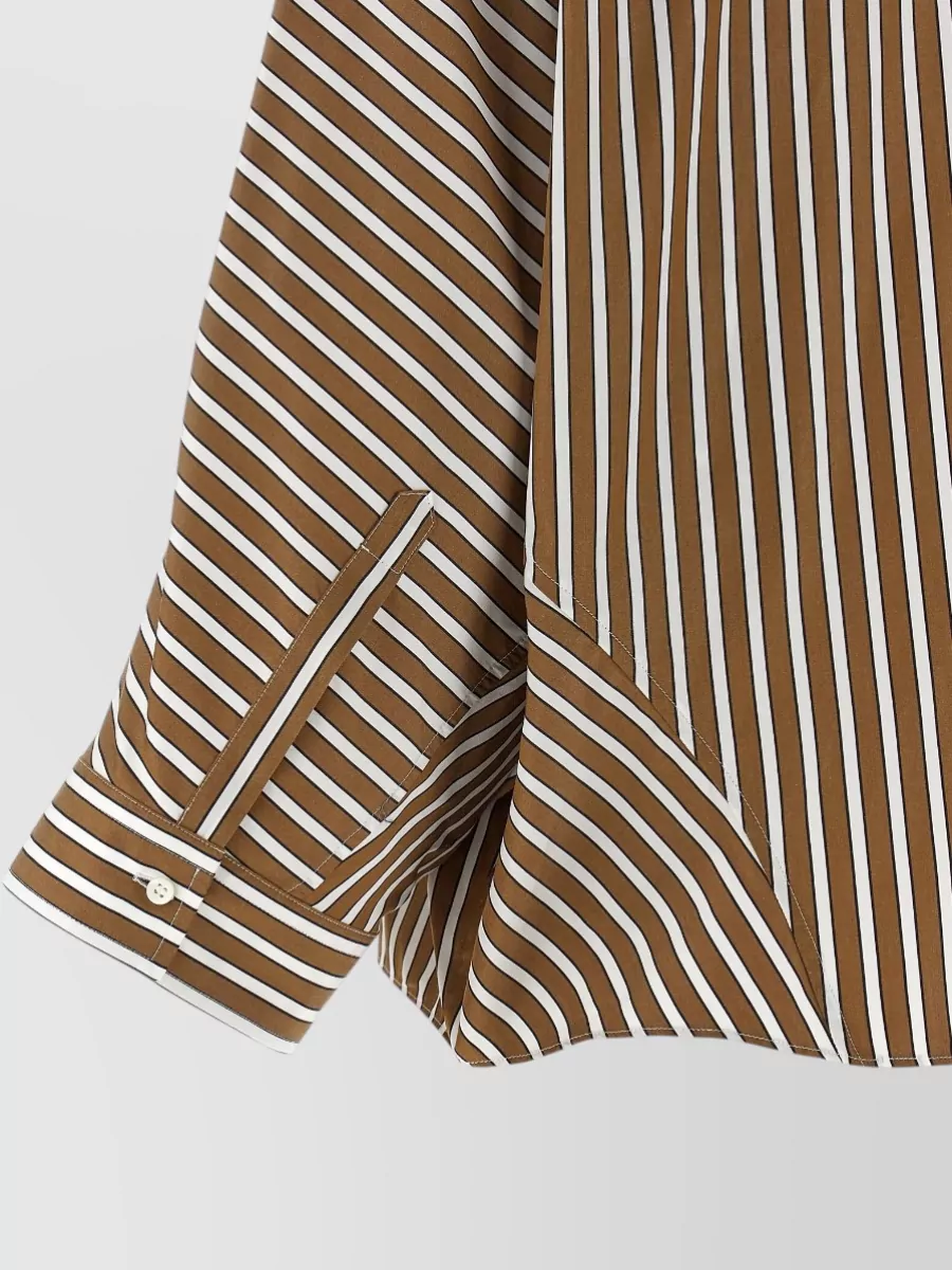 Brunello Cucinelli Monile Stripe Shirt Long Sleeve Collar