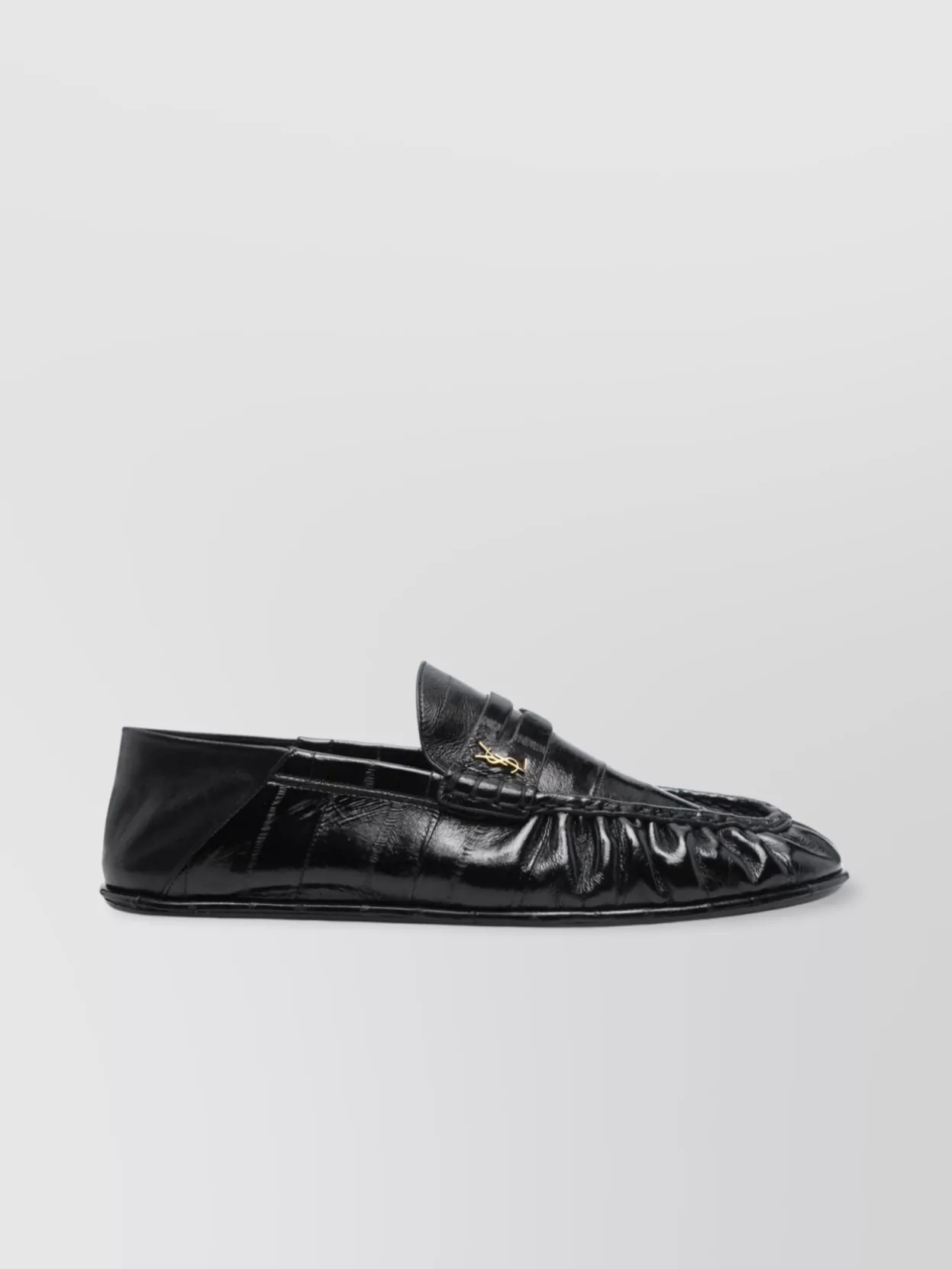 Saint Laurent Loafers With Penny Slot And Ruched Detailing