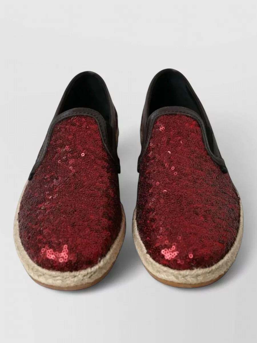 Dolce&Gabbana leather sequined espadrilles