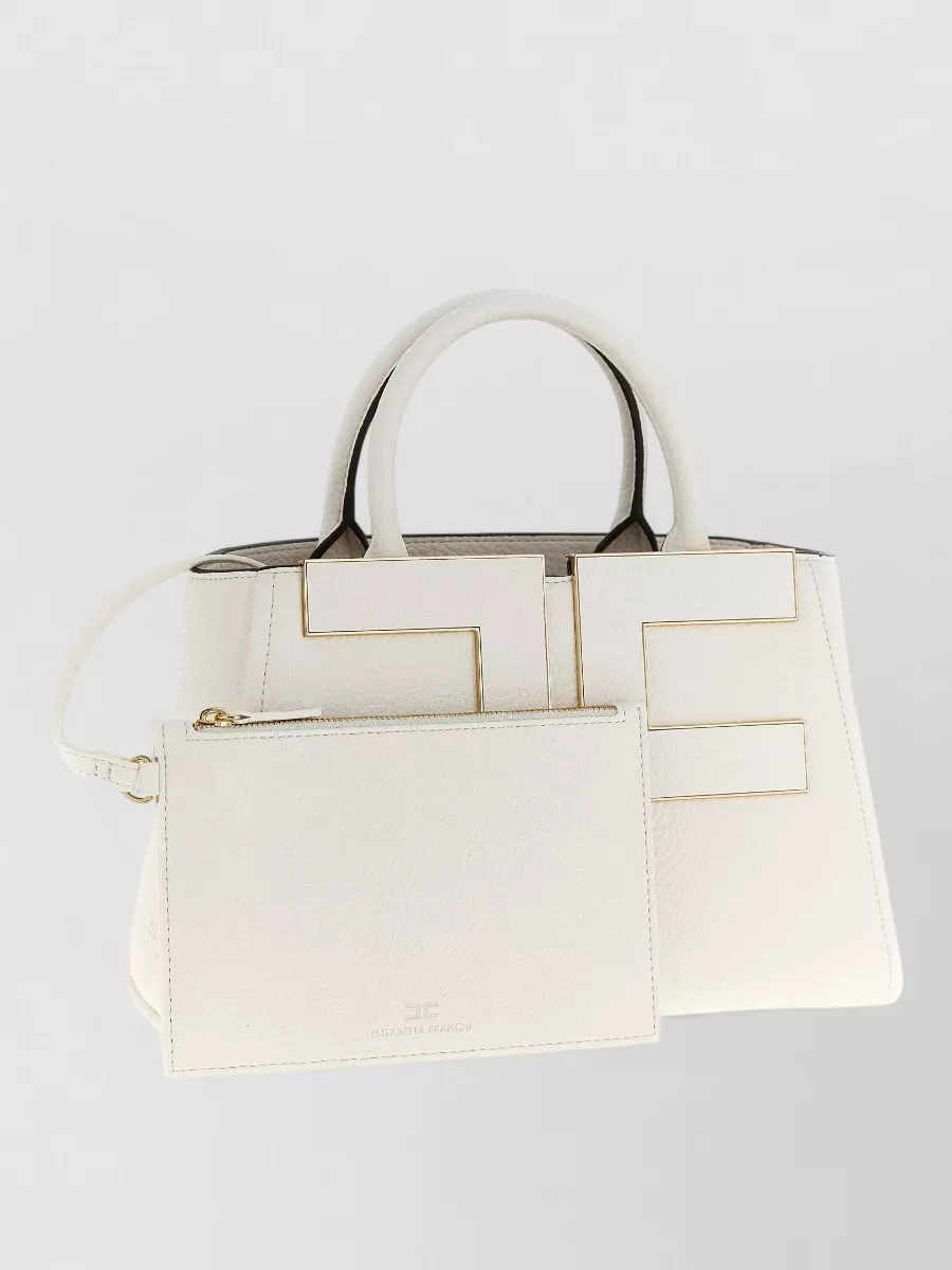 Elisabetta Franchi Hammered-Effect Structured Tote Bag