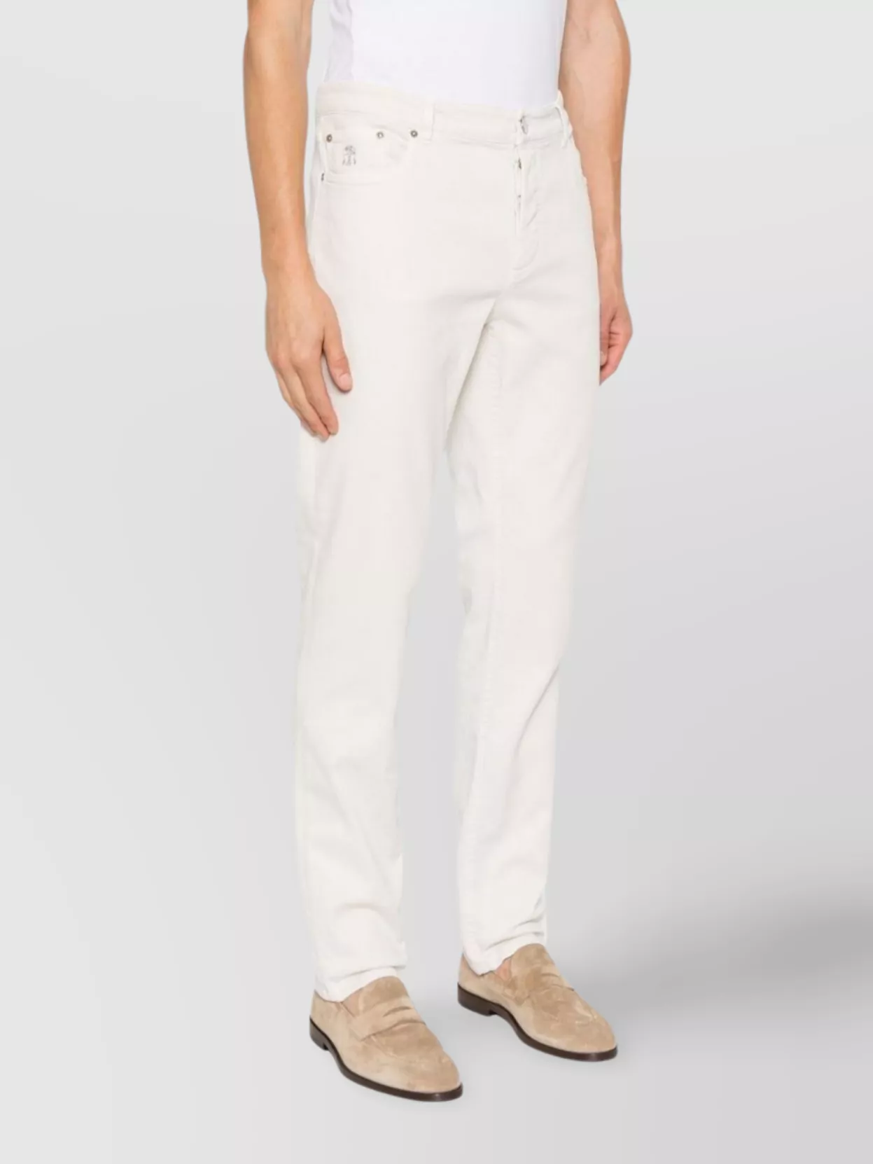 Brunello Cucinelli Cotton Trousers With Belt Loops And Five-Pocket Styling
