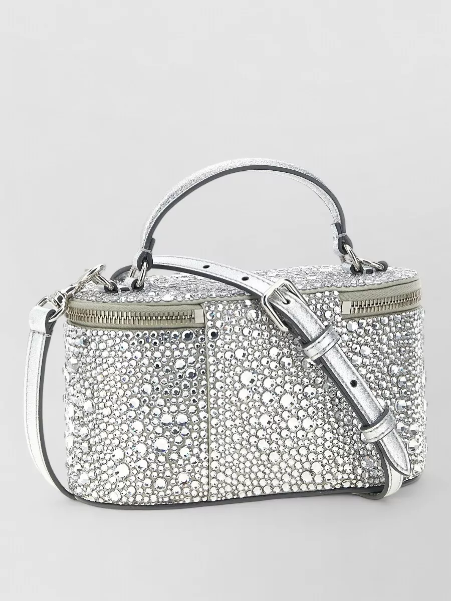 Valentino Garavani Vain Mini Satin Crystal-Embellished Clutch Bag