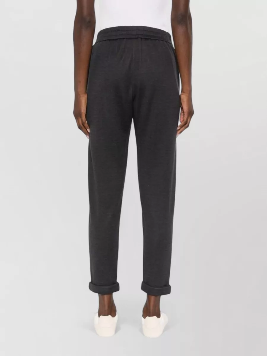 Brunello Cucinelli Cotton Silk Blend Trousers Side Pockets