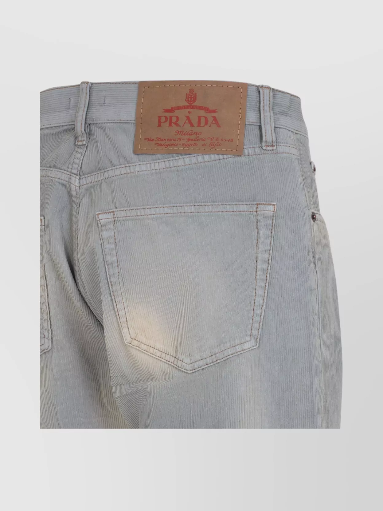Prada Corduroy Mid-Waist Straight Hem Trousers