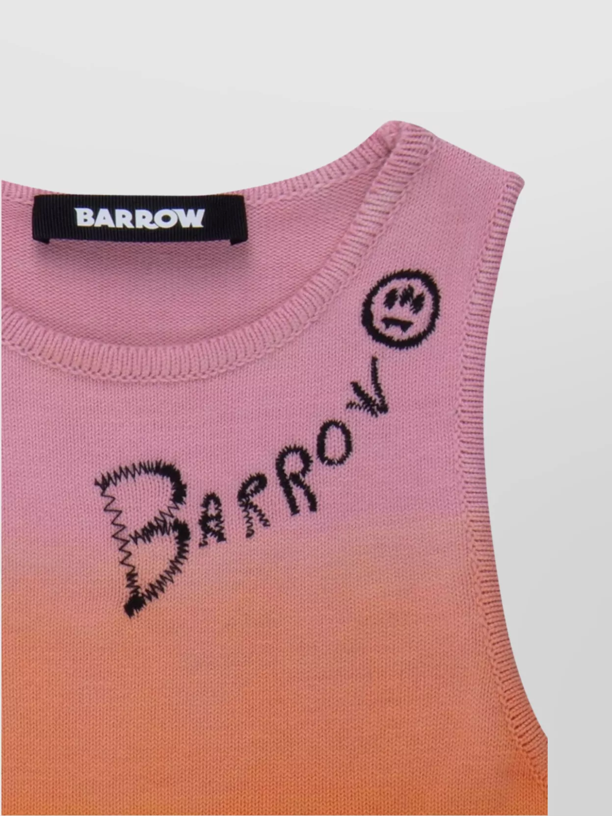 Barrow Sleeveless Knitwear With Ombre Design And Ribbed Edges
