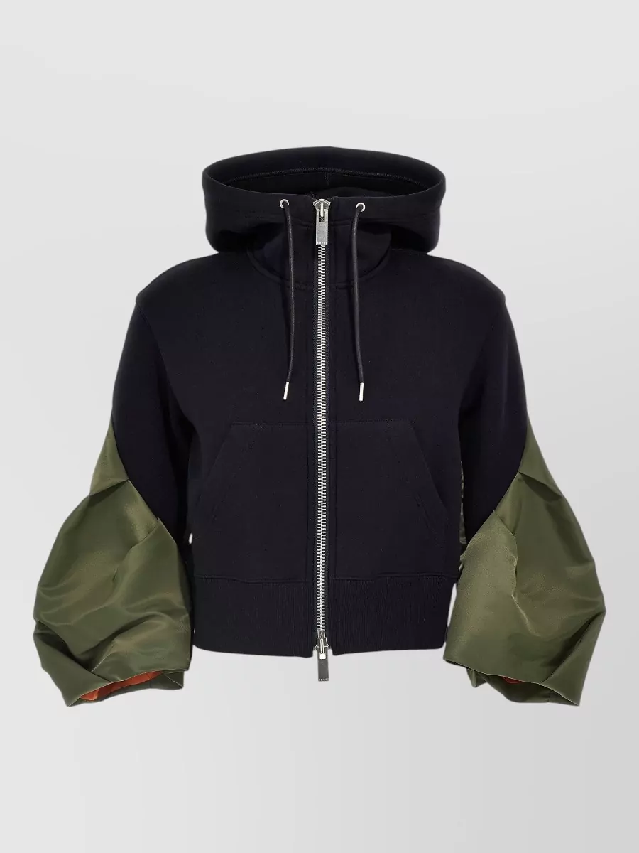 Sacai cotton blend hooded jacket