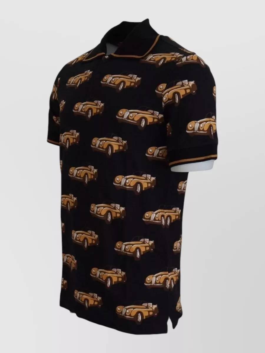Dolce&Gabbana Printed Short-Sleeve Polo Shirt