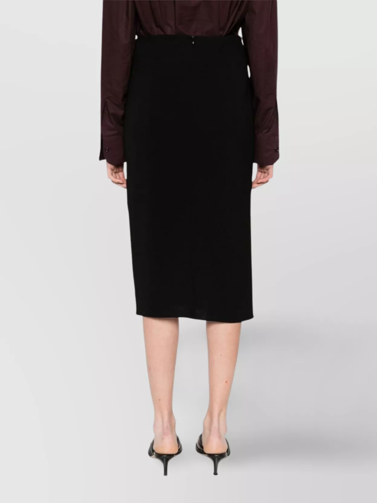 Max Mara High-waisted Ruffle Detail Midi Skirt In Black