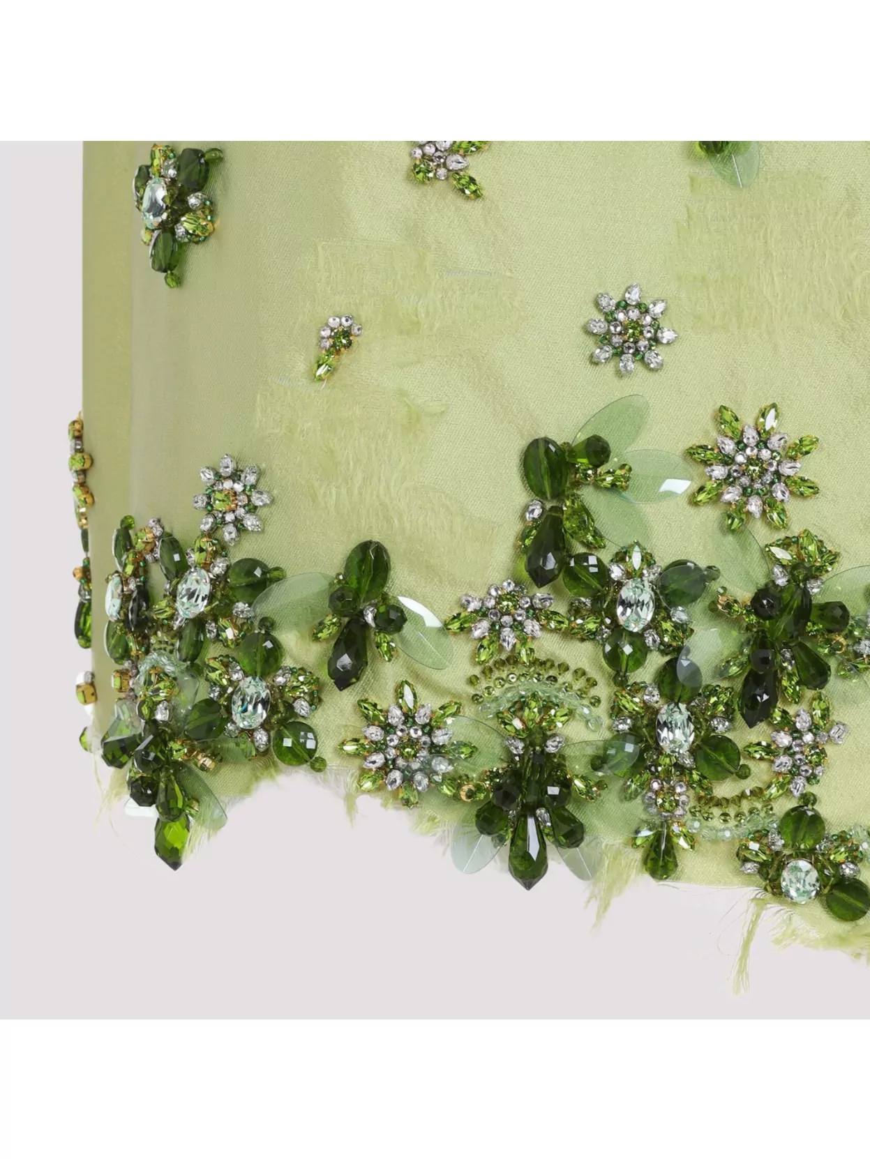 Prada Embroidered Silk And Wool Miniskirt In Yellow