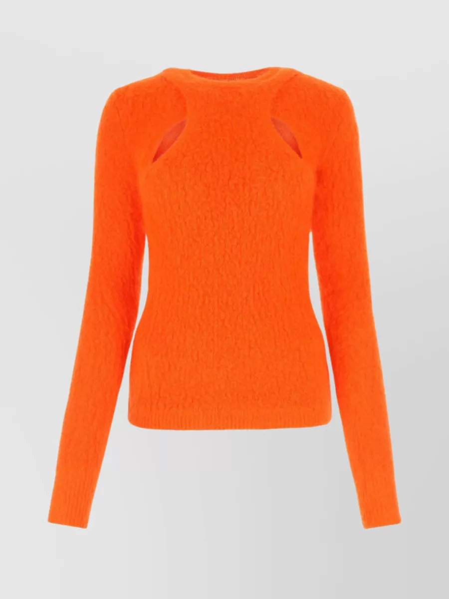 Shop Isabel Marant Ribbed Crew-neck And Cut-out Design In Orange