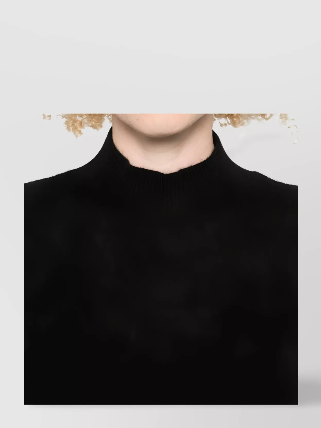 Sportmax Cashmere Mock Neck Cropped Sweater