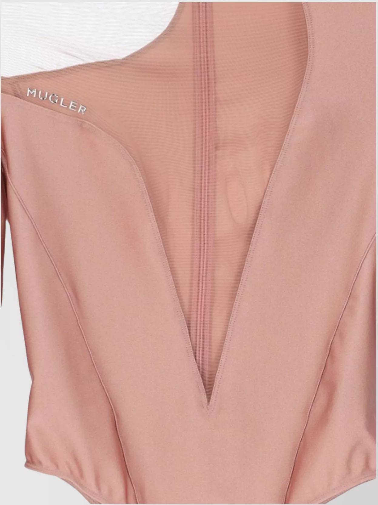 Mugler Asymmetric Sleeve Detail Top