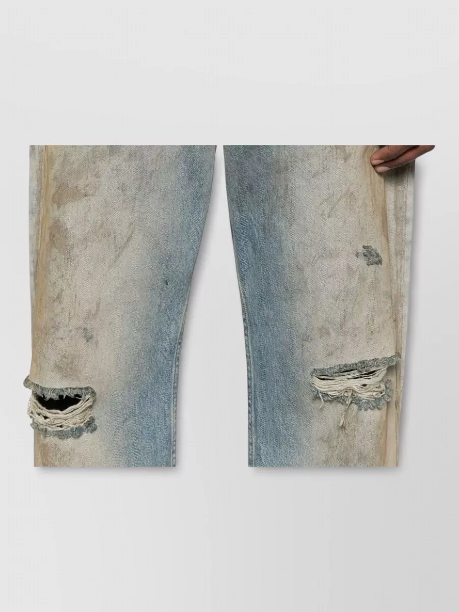 Acne Studios Denim Cotton Trousers Belt Loops Five Pockets