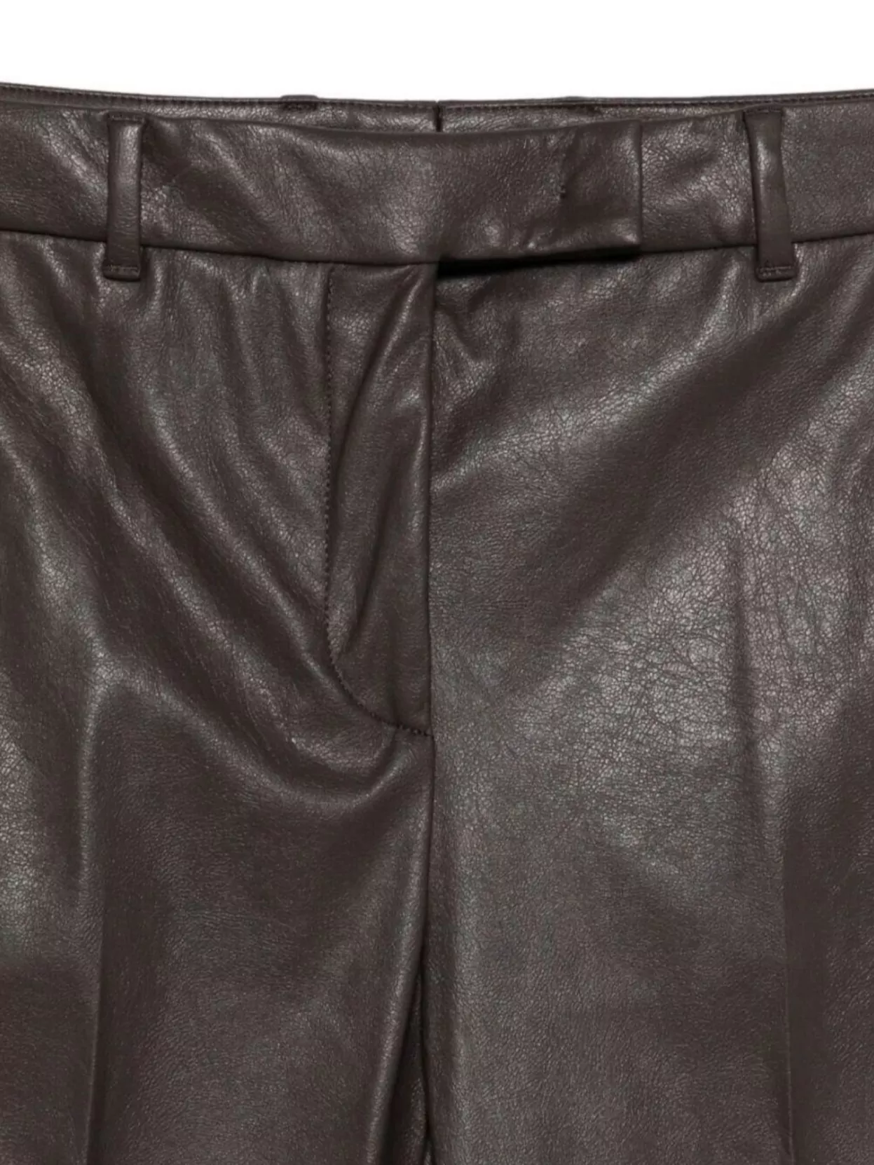 Incotex Slim Fit Stretch Faux Leather Trousers