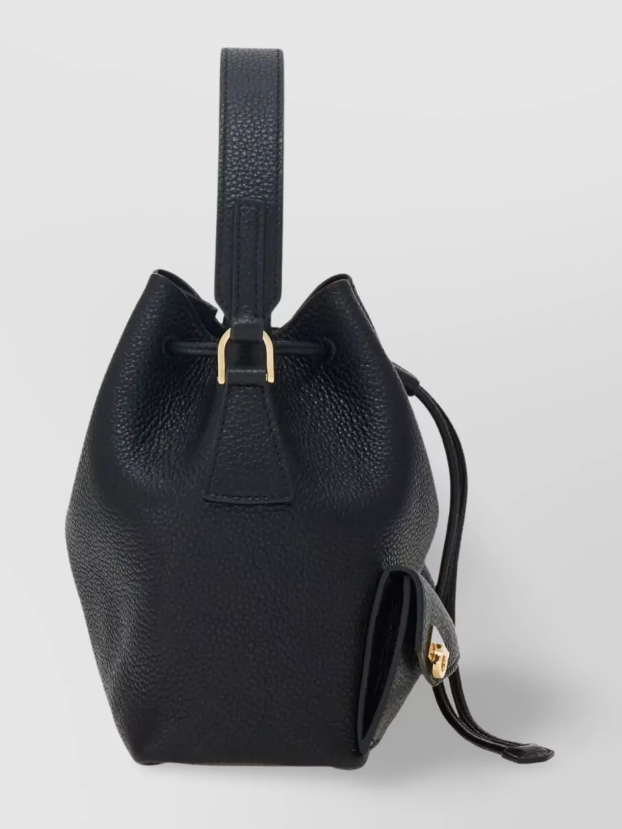 Ferragamo Buckles Textured Multipocket Bucket Bag