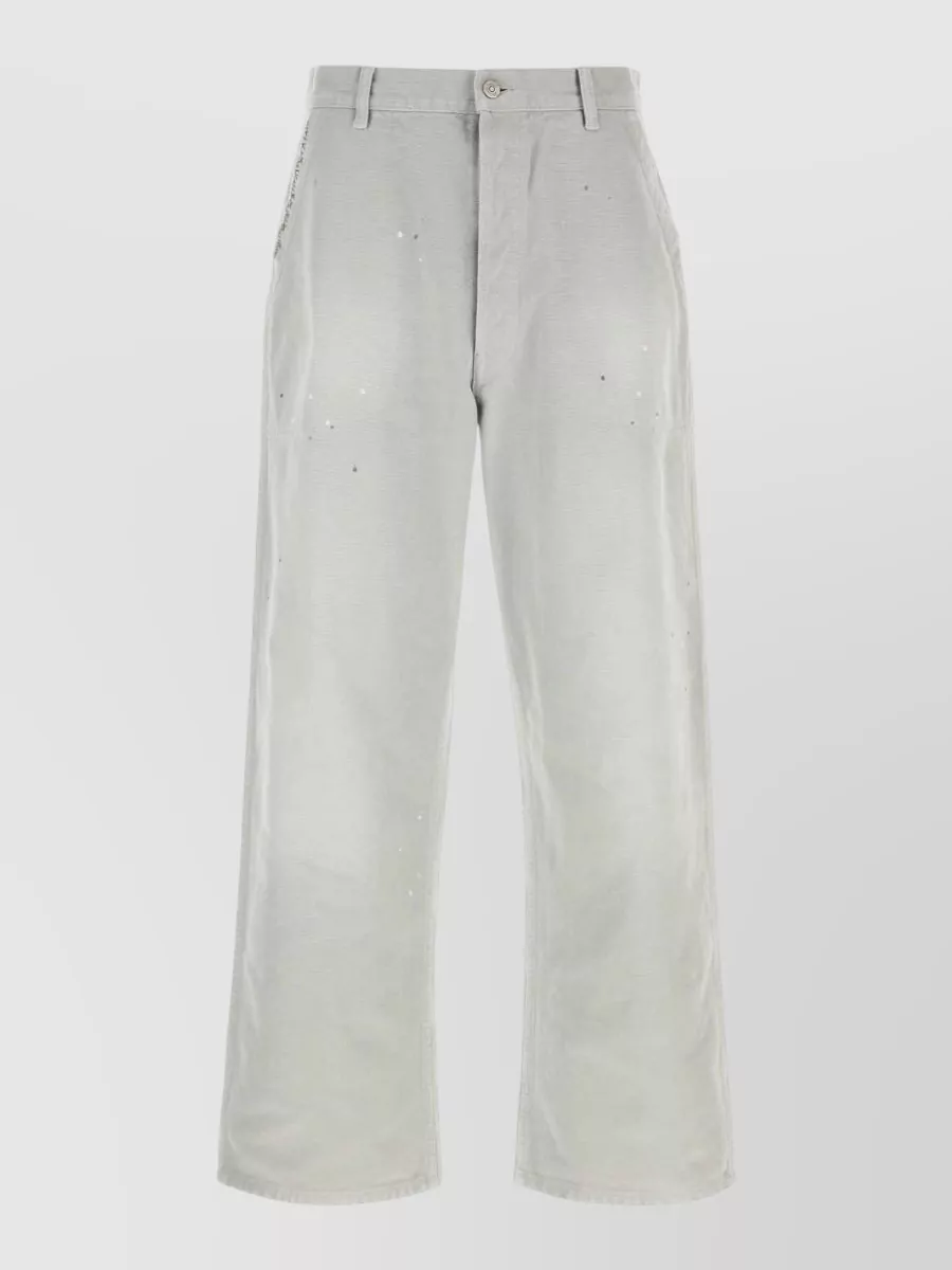 Maison Margiela cotton paint-splatter wide-leg jeans