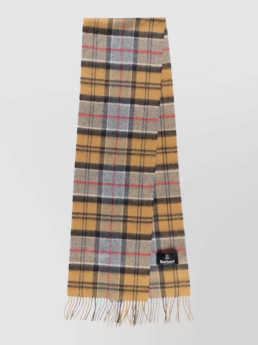 Barbour Checked Wool And Cashmere Scarf