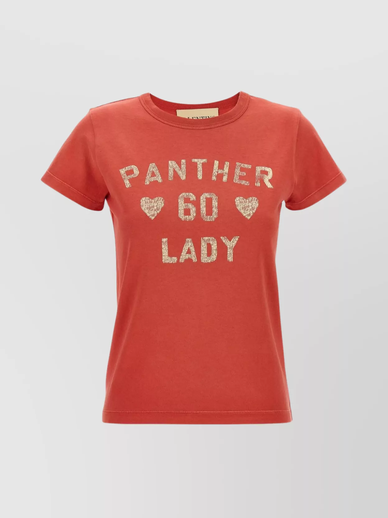 Valentino Panther Lady Graphic Print Crew Neck T-shirt In Red