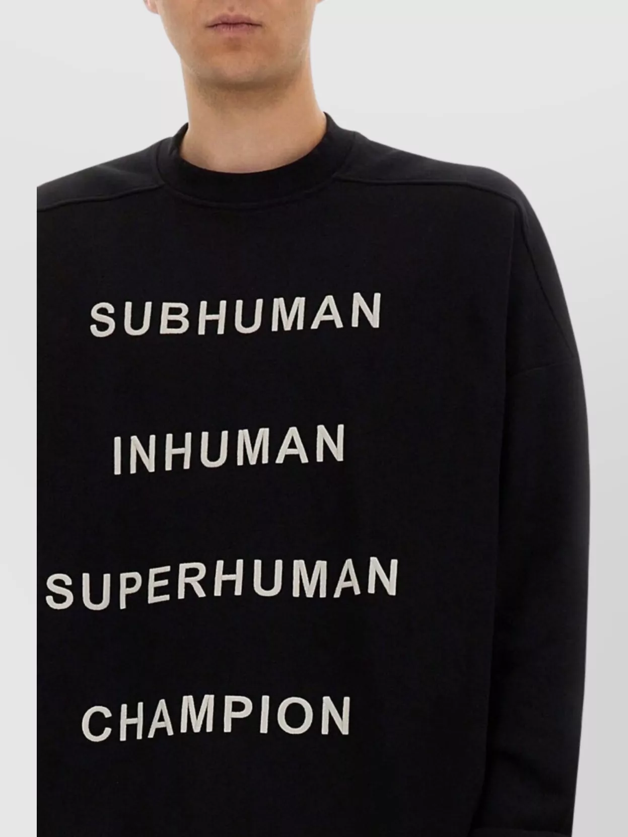 Rick Owens Bold Text Print Crew Neck Sweatshirt