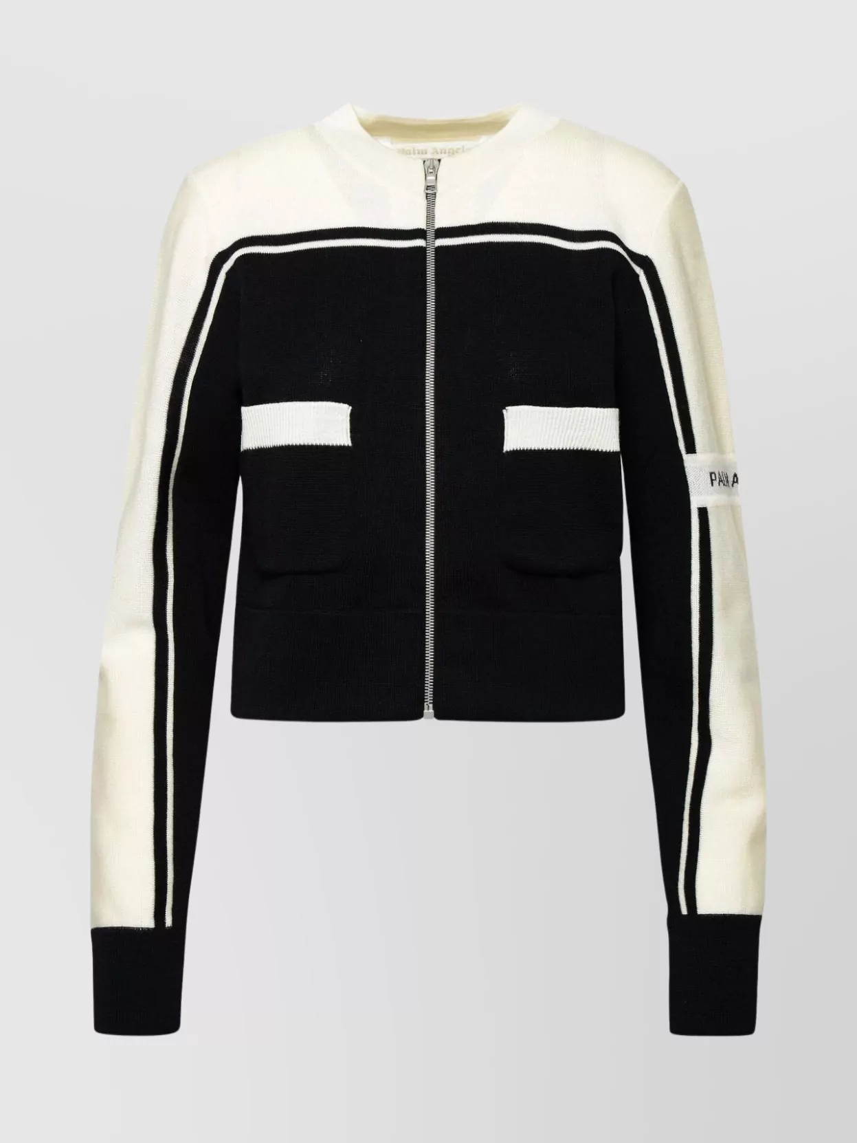 Shop Palm Angels Wool Sweater With Contrast Trim And Side Pockets