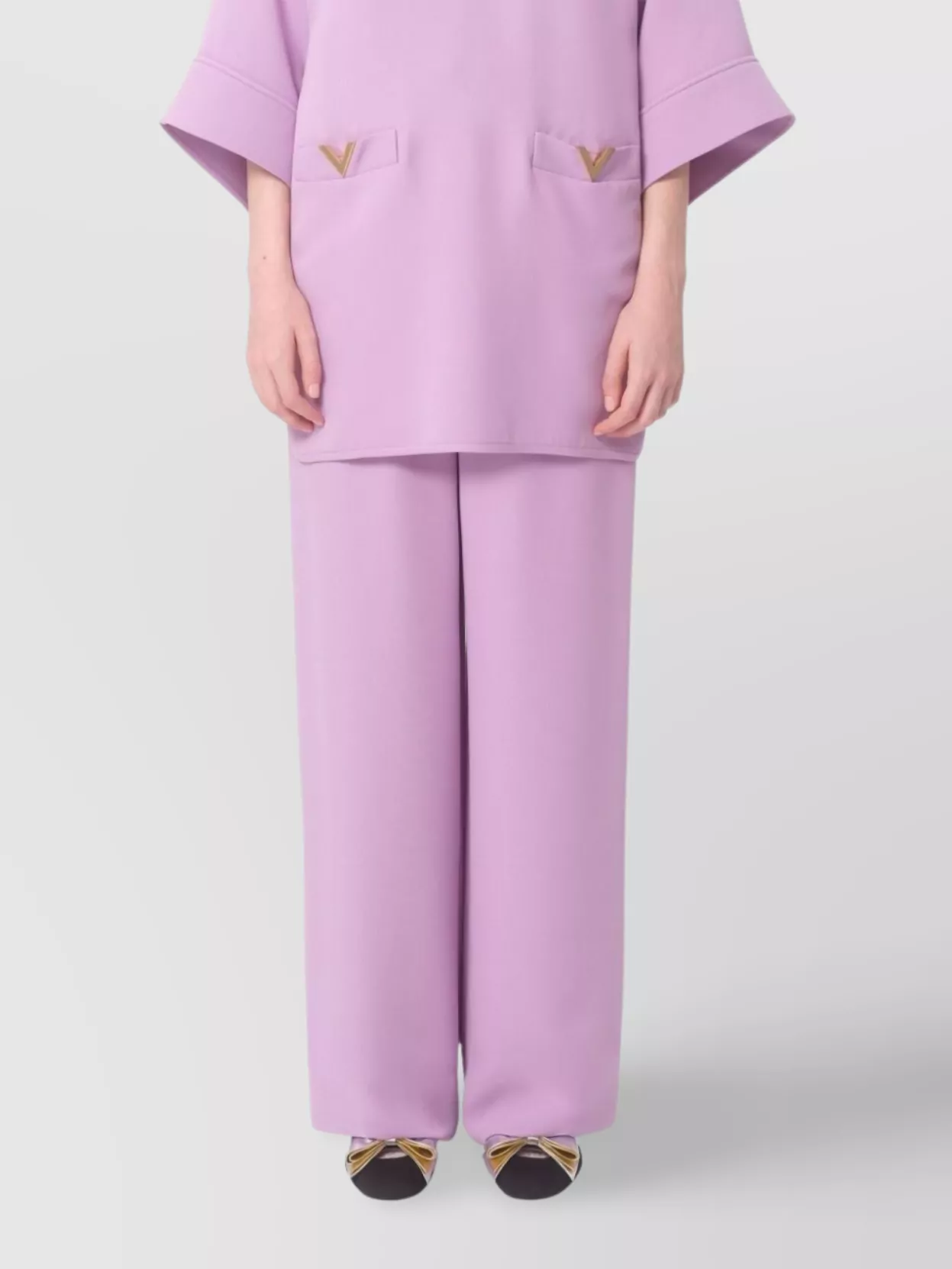 Valentino Wide-Leg Silk Trousers With Elasticated Waistband