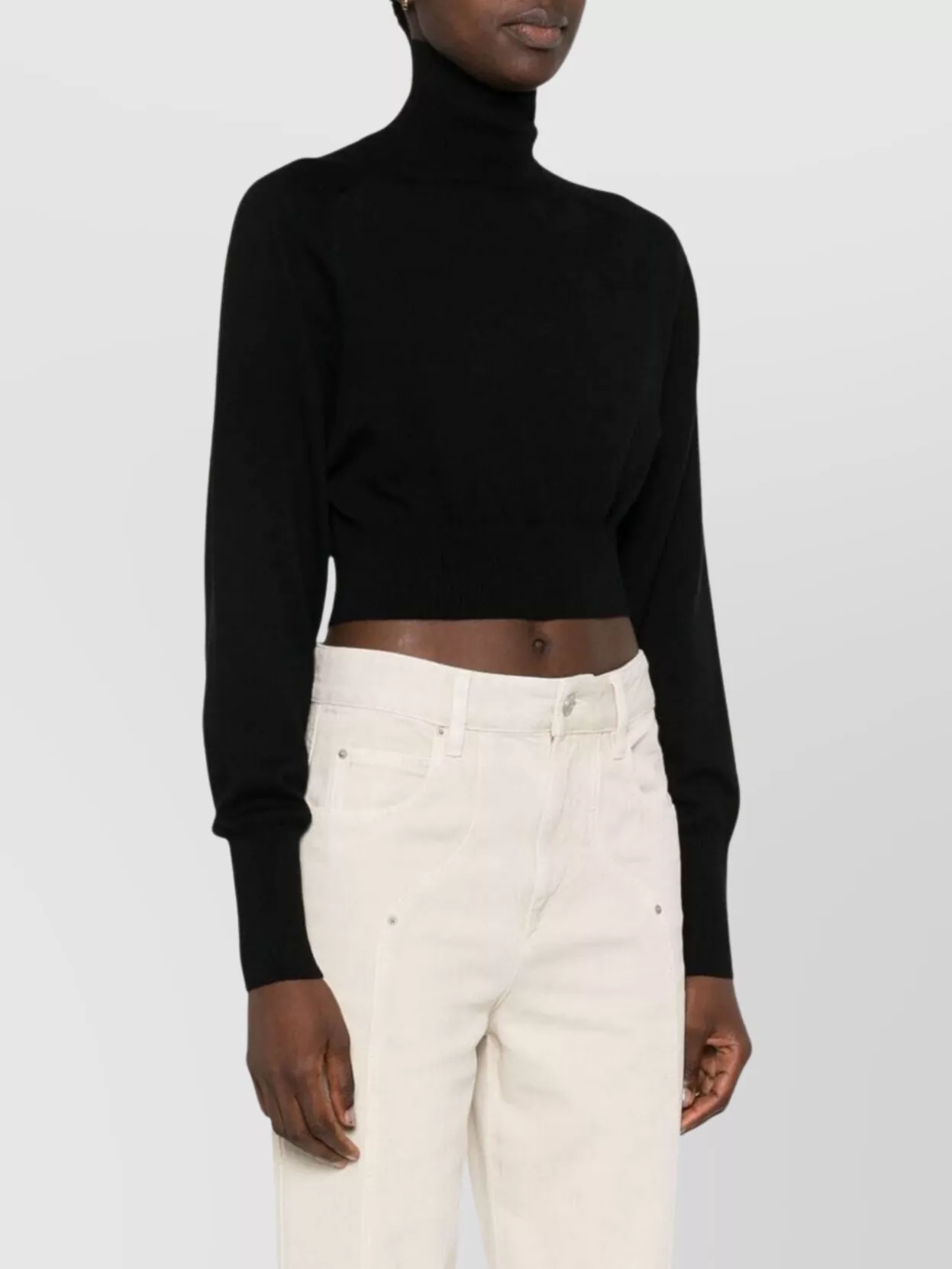 Sportmax Cropped Turtleneck Knitwear Long Sleeves