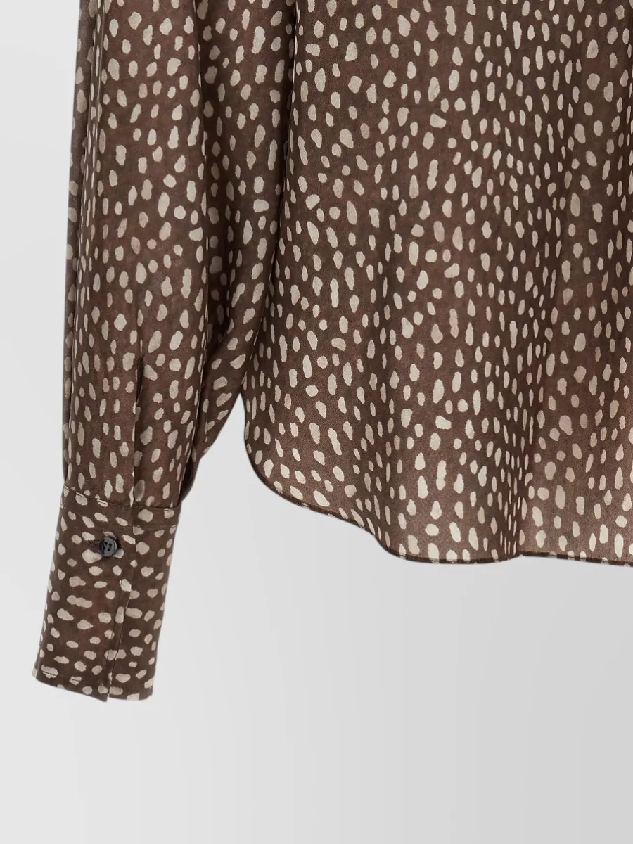Brunello Cucinelli Silk Printed Lavallière Blouse
