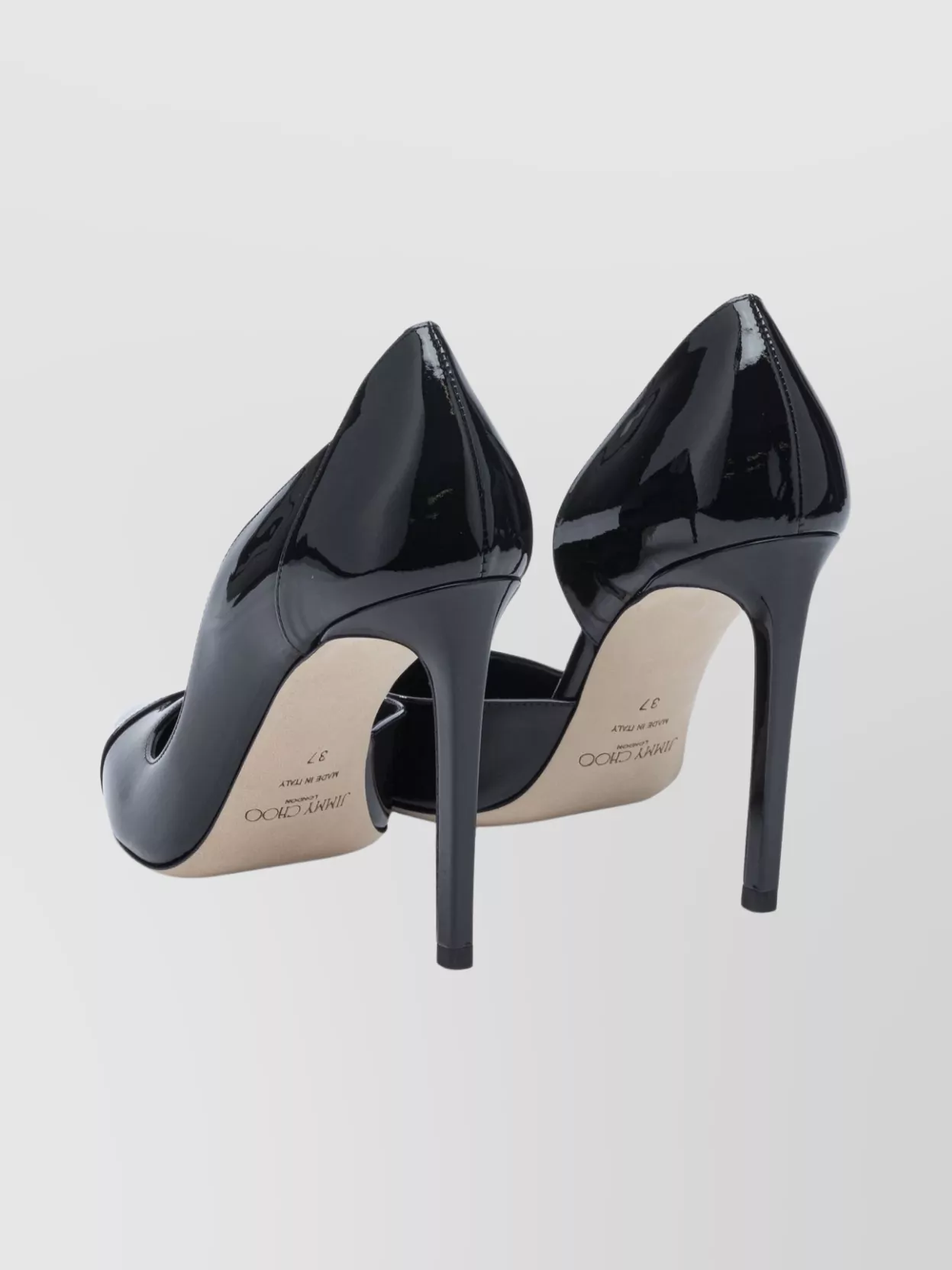 Jimmy Choo Pointed Toe Patent Finish Stiletto Pumps In Black