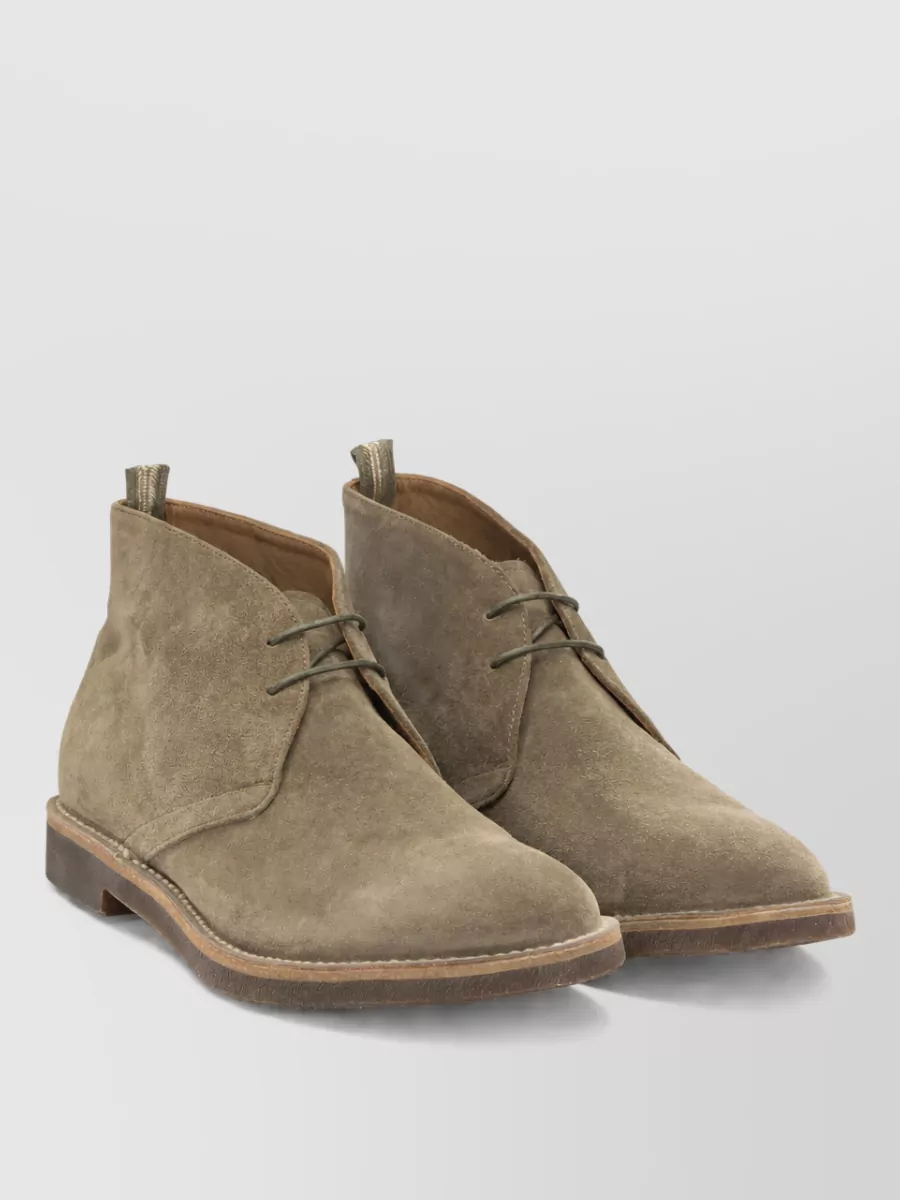 Officine Creative suede leather brogue chukka boots