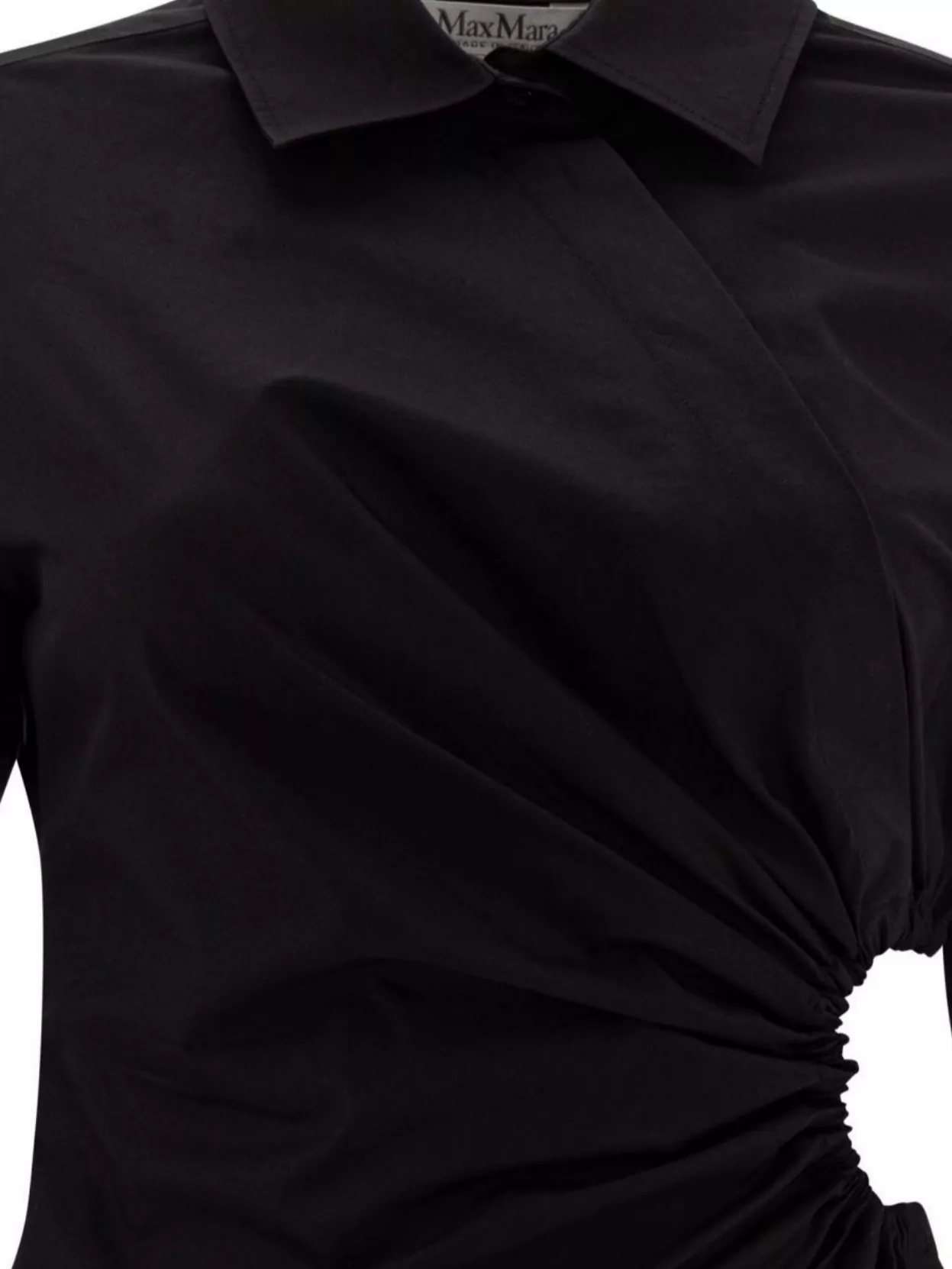 Max Mara Etere Cut Out Popeline Dress In Black