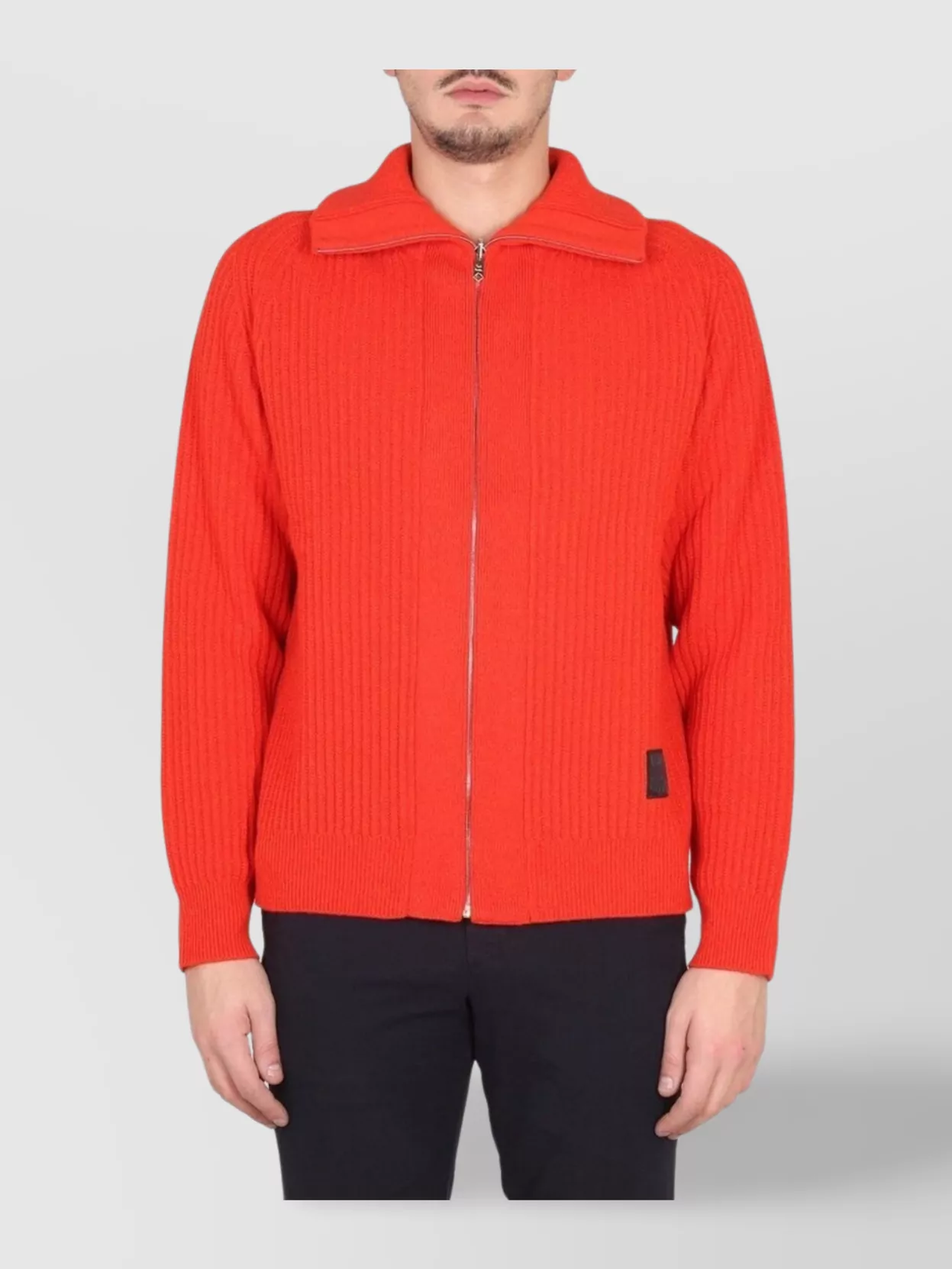 Shop Paul Smith High Collar Zippered Cardigan