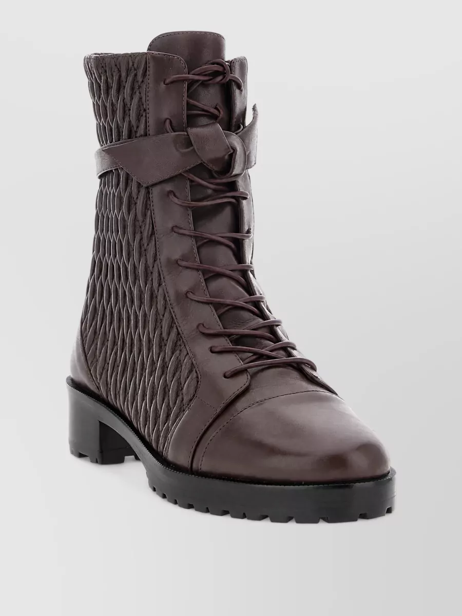 Alexandre Birman leather quilted combat ankle boots