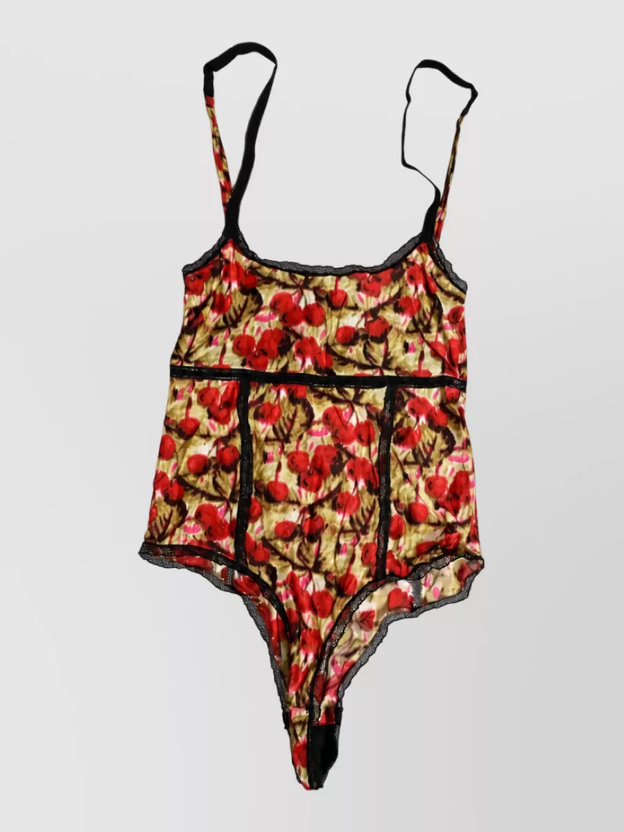 Roberto Cavalli lace printed bodysuit