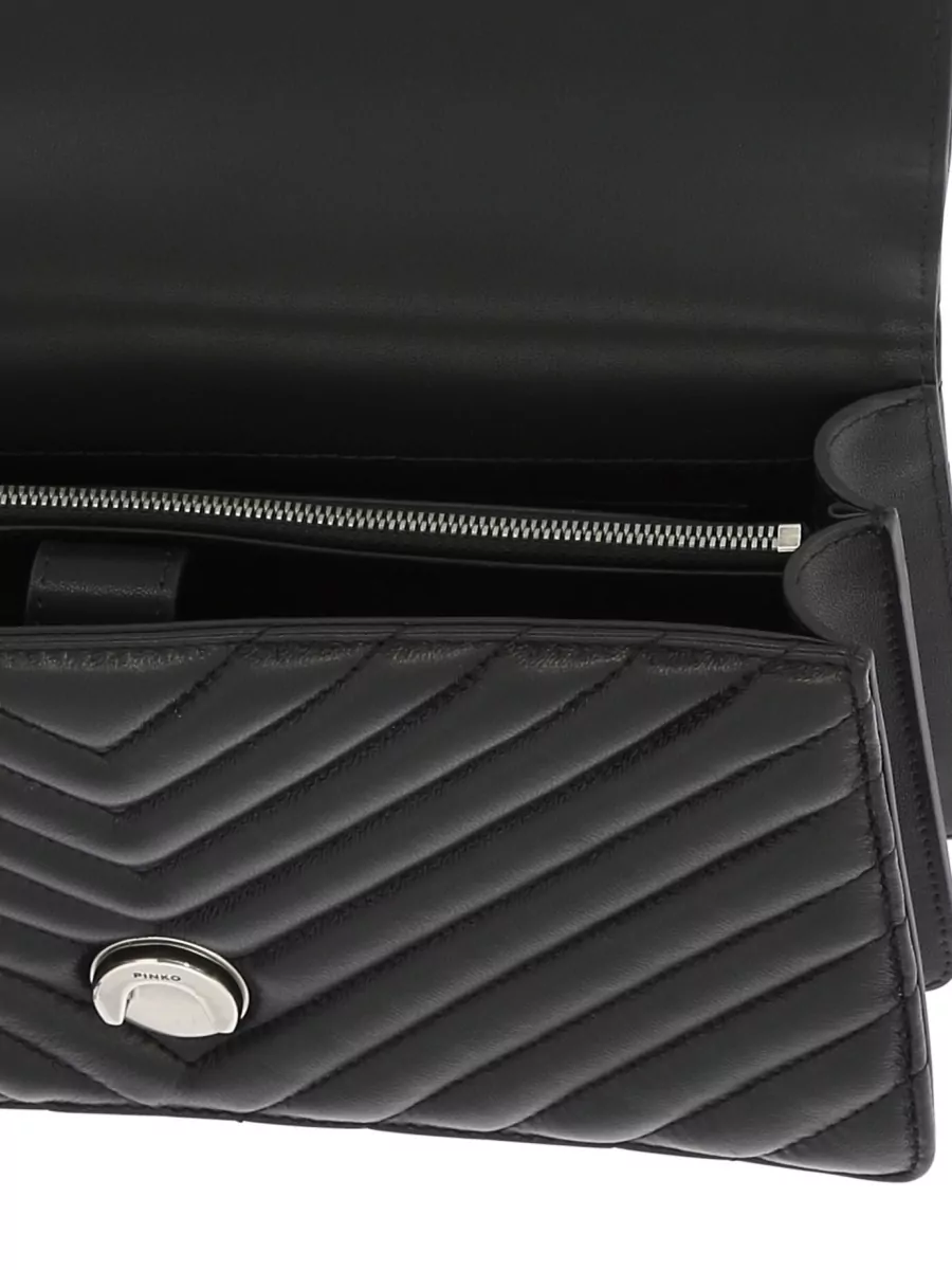 Pinko Chevron Quilted Crossbody Bag Chain Strap