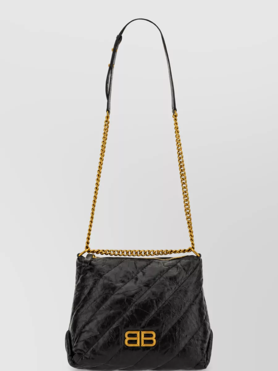 Balenciaga Crush Leather Clutch Bag