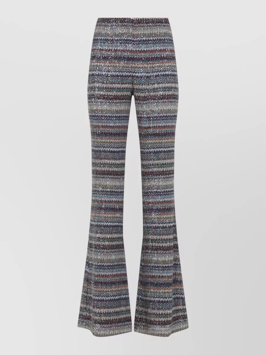 Missoni Metallic High-Rise Flared Trousers