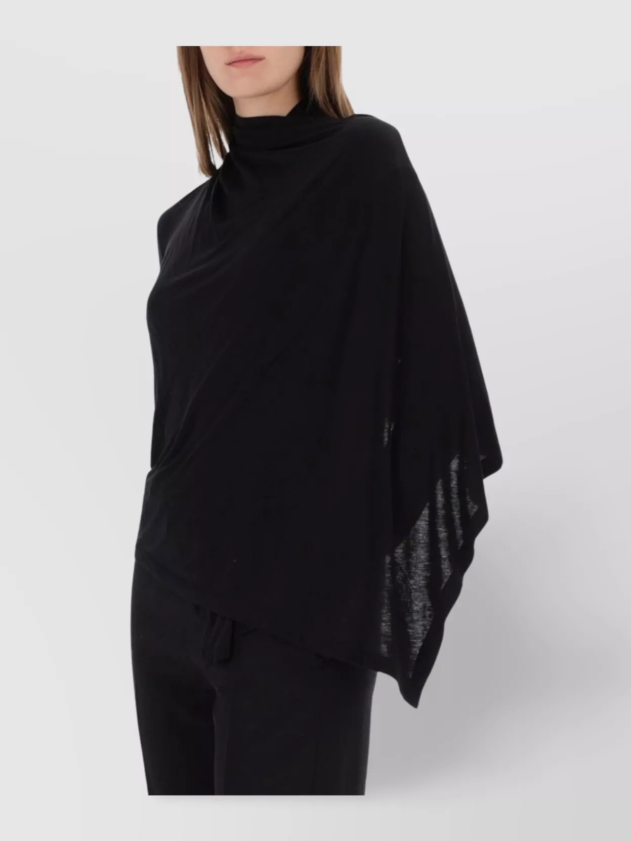 Helmut Lang Asymmetric Long Sleeve Draped Top