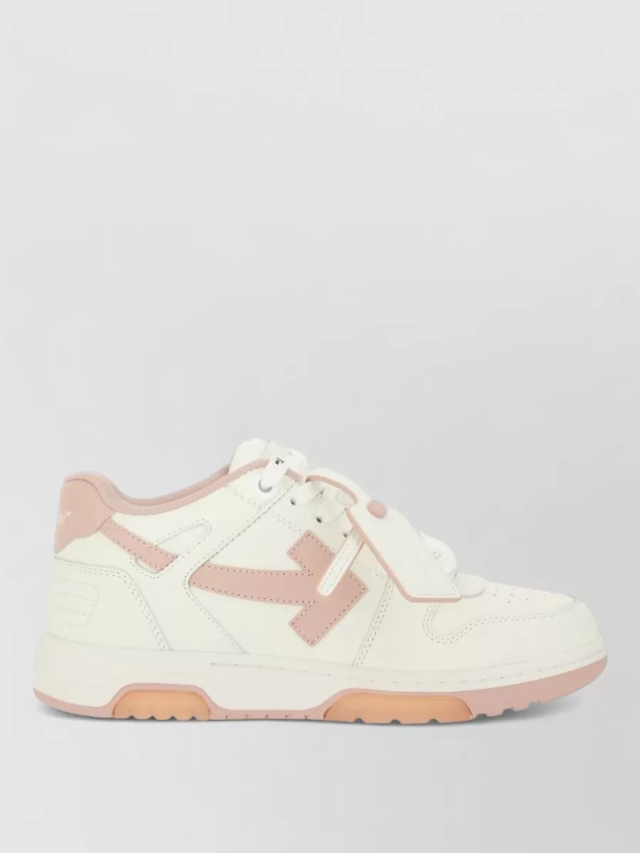 Off-White Sneakers Perforated Toe Contrast Panel Rubber Sole