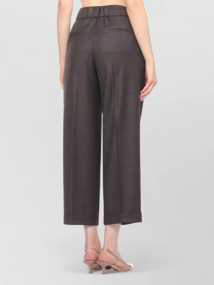 Peserico Tailored Trousers Leather Detail